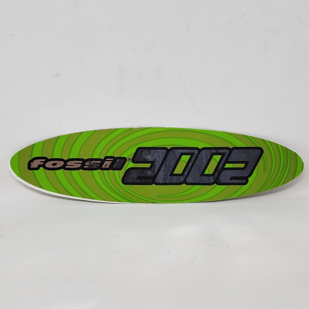 Vintage Fossil 2002 Oval Sticker Lime Green Swirl Y2K Graphic Decal 5 Inch